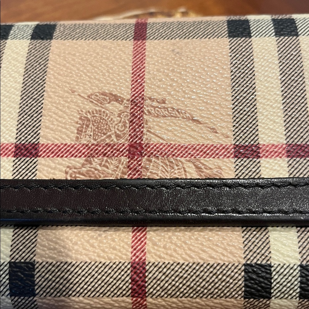 Burberry Beige Check Continental Coated Canvas Wallet / Chocolate Brown Trim - Picture 3 of 14